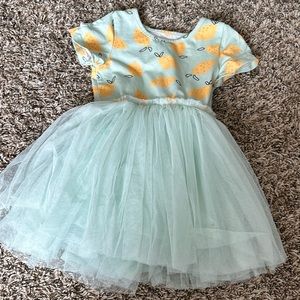Teal and lemon tulle Taylor Joelle dress, size 3.